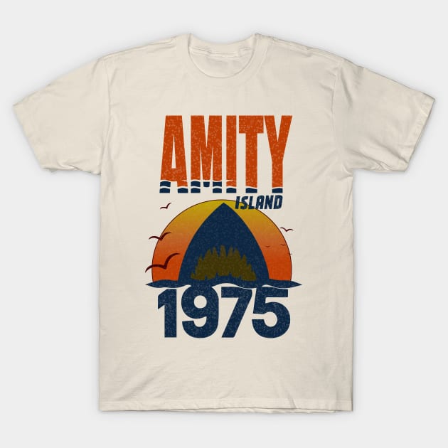 Amity Island 1975 T-Shirt by Nostalgia Avenue